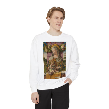 Madonna and Child by Carlo Crivelli Unisex Garment-Dyed Sweatshirt