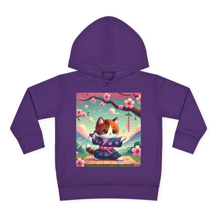 Samurai Kitten Toddler Pullover Fleece Hoodie