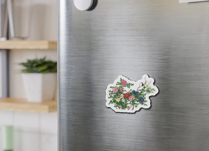 Peonies and Birds by Okamoto Shuki Die-Cut Magnets (5 Sizes)