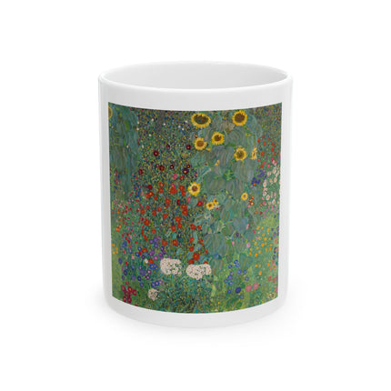 Farm Garden with Sunflowers by Gustav Klimt Ceramic Mug (11oz, 15oz)