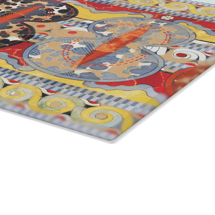 Reproduction of the Shield Frieze by Emile Gilliéron Glass Cutting Board