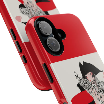 Crimson Masquerade Phone Case – Dramatic Grace & Bold Elegance