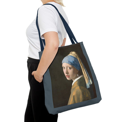 Girl with a Pearl Earring by Johannes Vermeer Tote Bag (AOP)