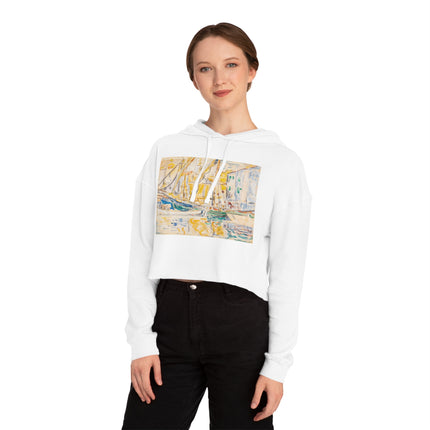 Saint-Tropez by Paul Signac Women’s Cropped Hooded Sweatshirt