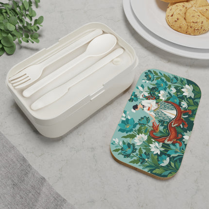 🐉🌿 The Dragon Keeper Bento Lunch Box – Art Deco Floral Fantasy