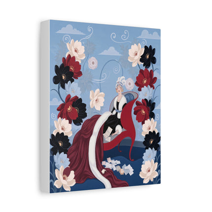 🌹✨ The Scarlet Chaise Placemat – Art Deco Floral Glamour