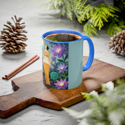The Lady Of The Moonlit Garden Colorful Mugs – Art Deco Botanical Serenity