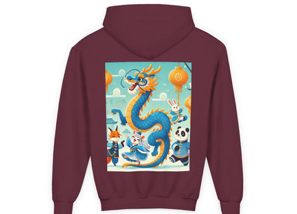 Blue & Gold Dragon Festival Parade Youth Heavy Blend Hooded Sweatshirt