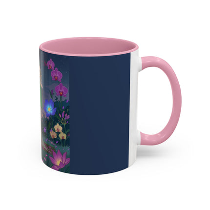 Moonlit Incense Ceremony Colorful Mugs – Art Deco Meditation Garden