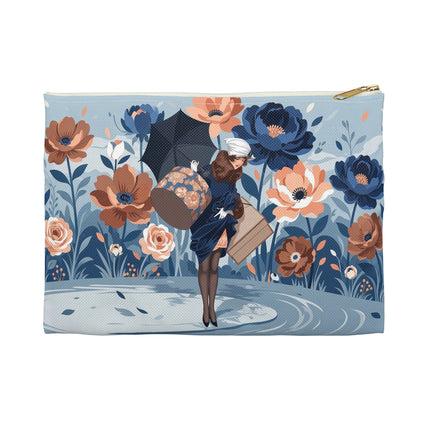 ☂️🌺 The Lady Of The Traveling Garden Accessory Pouch – Art Deco Floral Adventure