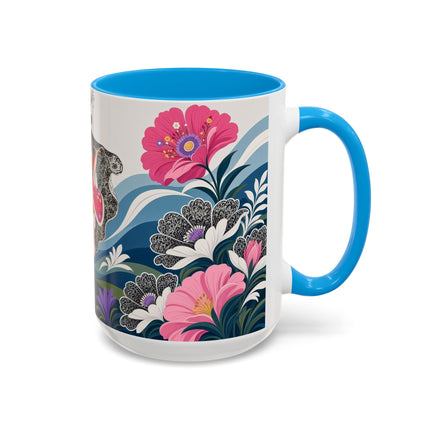 🌸🎀 The Pink Lace Garden Promenade Colorful Mug – Art Deco Fashion Elegance