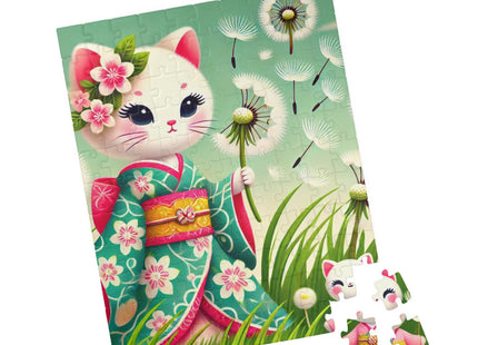 Geisha Kitten and the Dandelion Wish Puzzle (110, 252, 520-piece)