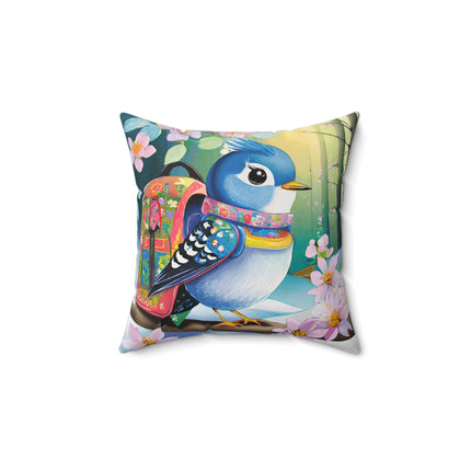 Baby Bluebird Spun Polyester Square Pillow
