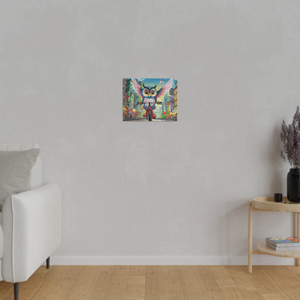 Cycling Owl Matte Canvas, Stretched, 0.75"