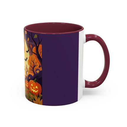 🌕🍂 Autumn Song Beneath The Harvest Moon Colorful Mug – Whimsical Halloween Charm