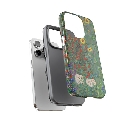 Farm Garden with Sunflowers by Gustav Klimt Phone Cases