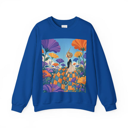 🌺🧡 The Lady Of The Golden Garden Crewneck Sweatshirt – Art Deco Fashion Fantasy