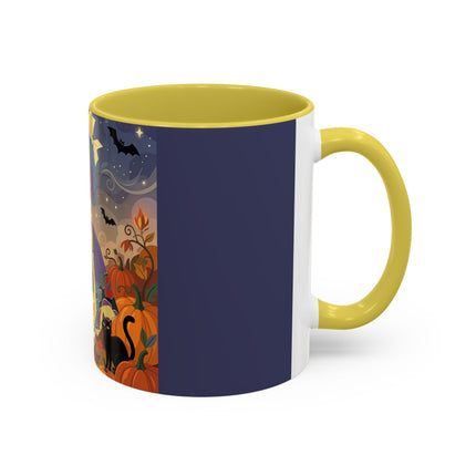 🌙🎃 The Moonlit Garden Walk Colorful Mug – Elegant Halloween Charm