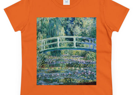 Water Lilies and Japanese Bridge by Claude Monet Women's Midweight Cotton Tee