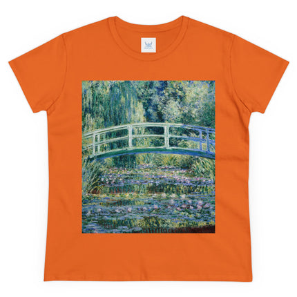 Water Lilies and Japanese Bridge by Claude Monet Women's Midweight Cotton Tee