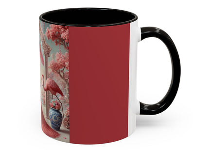 Petals, Porcelain, and Flamingos Colorful Mugs (11oz, 15oz)