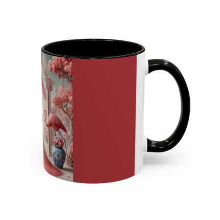 Petals, Porcelain, and Flamingos Colorful Mugs (11oz, 15oz)