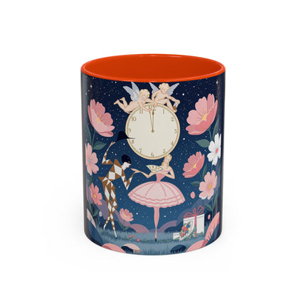 🕛🌸 Midnight Waltz Before Christmas Colorful Mug – Art Deco Holiday Fantasy