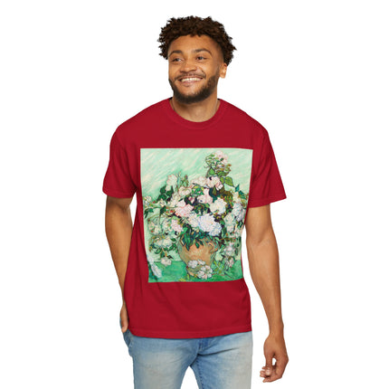 Roses by Vincent Van Gogh Unisex Garment-Dyed T-shirt