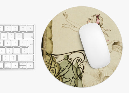 Sur talons rouges (On Red Heels) pl 02 by Gerda Wegener Mouse Pad, Round and Rectangle