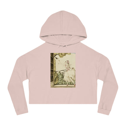 Sur talons rouges (On Red Heels) pl 02 by Gerda Wegener Women’s Cropped Hooded Sweatshirt