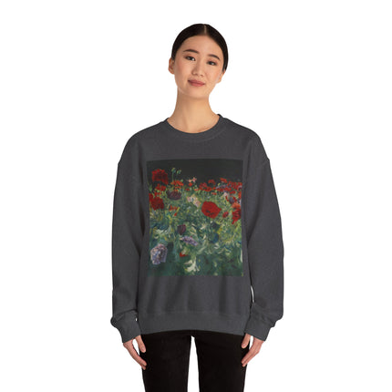 Poppies (A Study of Poppies for Carnation, Lily, Lily, Rose) by John Singer Sargent Heavy Blend™ Crewneck Sweatshirt