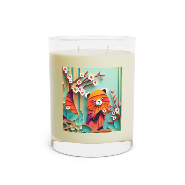 A Playful Red Panda Scented Candle - Full Glass, 11oz - The White Tea & Fig, The Lavender & Sage, and The Ocean Mist & Moss