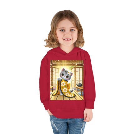 Playful Kitten in the Tea Room Toddler Pullover Fleece Hoodie