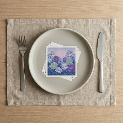 🌸💜 The Lavender Porcelain Blossom Garden Napkins – Romantic Botanical Elegance