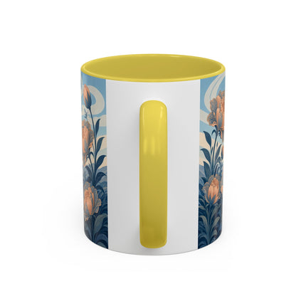 ☔🌸 The Grand Floral Journey Colorful Mug – Art Deco Travel Elegance