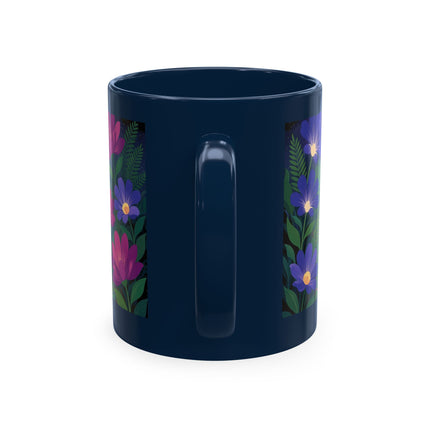 🌙🌺 The Lady Of The Midnight Flower Garden Ceramic Mug – Art Deco Floral Elegance