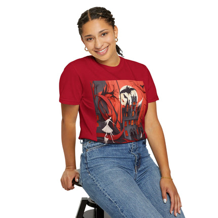 Halloween Night Scene Unisex Garment-Dyed T-shirt