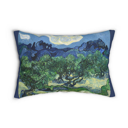Olive Trees by Vincent Van Gogh Spun Polyester Lumbar Pillow