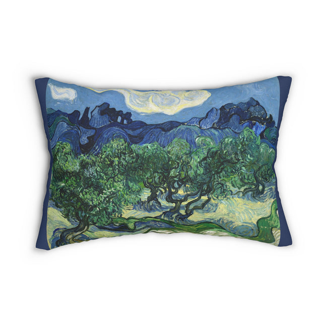Olive Trees by Vincent Van Gogh Spun Polyester Lumbar Pillow