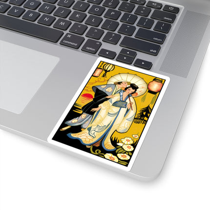 Golden Embrace Kiss-Cut Stickers (4 Sizes)