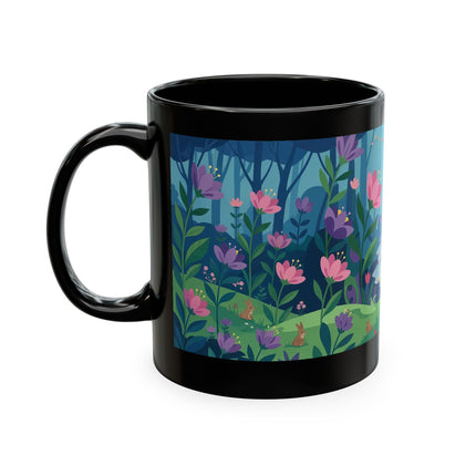🌸☂️ The Lady Of The Enchanted Garden Stroll Ceramic Mug – Art Deco Floral Whimsy