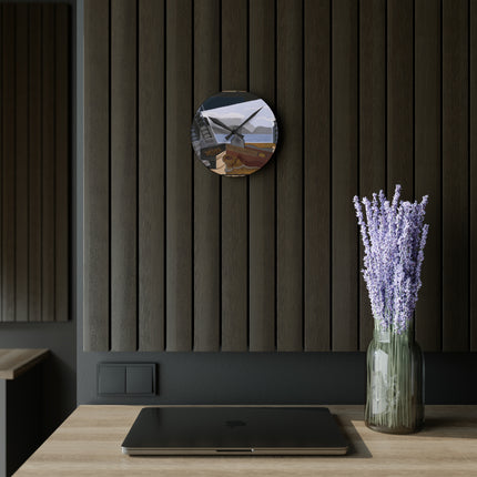 Open Window by Juan Gris Acrylic Wall Clock, Round and Square