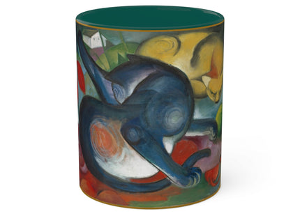 Two Cats, Blue and Yellow by Franz Marc Colorful Mugs, 11oz