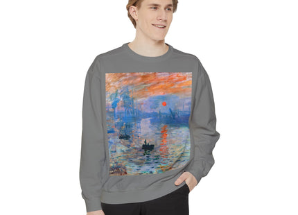 Sunrise by Claude Monet Unisex Garment-Dyed Sweatshirt