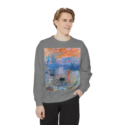 Sunrise by Claude Monet Unisex Garment-Dyed Sweatshirt