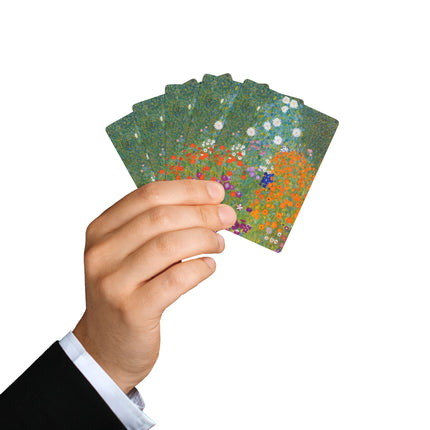 Cottage Garden by Gustav Klimt Playing Cards
