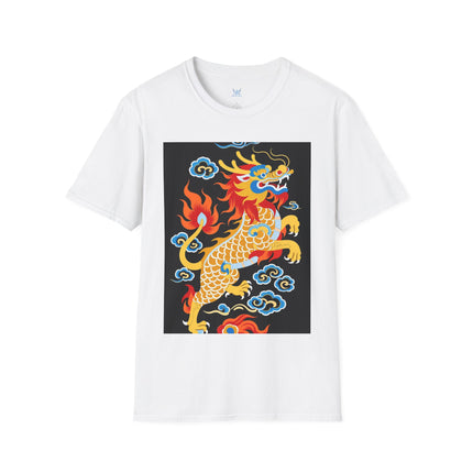 🐅🔥 The Golden Fire Tiger Softstyle T-Shirt – Celestial Flames & Eastern Fantasy