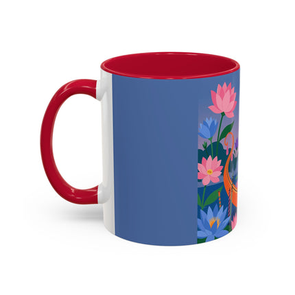 The Lady Of The Lotus Voyage Colorful Mugs – Art Deco Botanical Elegance