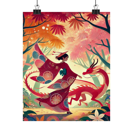 🐉🧚 The Dragon Fairy’s Dance Matte Vertical Poster – Spring Magic & Mythical Grace