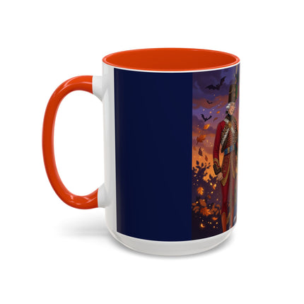 🎃💙 The Pumpkin Lantern Courtship Colorful Mug – Romantic Halloween Elegance
